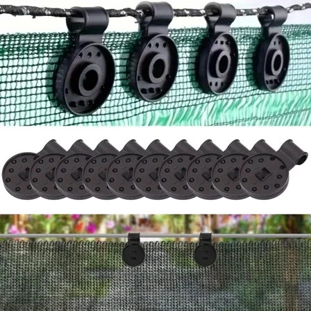 10 Adet Güneşlik Filesi Sabitleme Klipsleri, Gölgelik Bezi ve Brandalar İçin Dayanıklı Plastik Kelepçe Kancaları (5468)