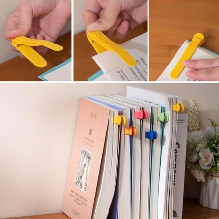 3’lü Otomatik Kitap Ayıracı – Akıllı Silikon Yer İmi Klips Seti, Okuma Severler İçin Pratik Kitap Aksesuarı (5468)