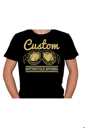 Custom Retro Motorcycle Glasses Harley Tişört Unisex T-shirt