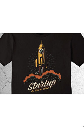 Uzay Cosmos Space Rocket Start Up Tişört Çocuk T-shirt