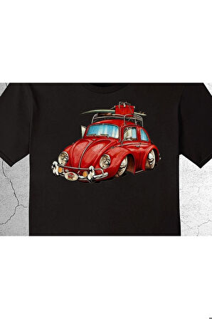 Wolkswagen Beetle Retro Red Vosvos Tişört Çocuk T-shirt