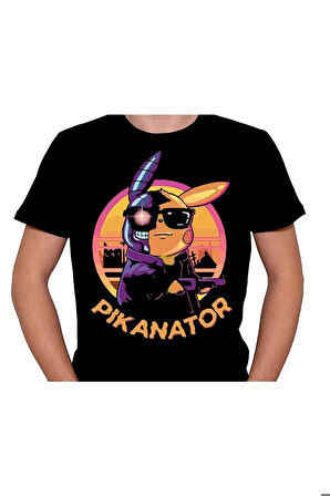 Pikanator Pikachu Retro Tişört Unisex T-shirt