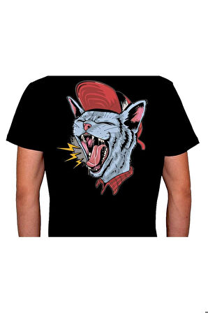 Kedi Cat Hip Hop Cat Retro Tişört Unisex T-shirt