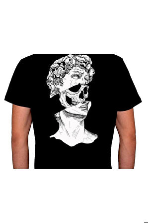 Kuru Kafa Skull Grecee Heykel Tişört Unisex T-shirt