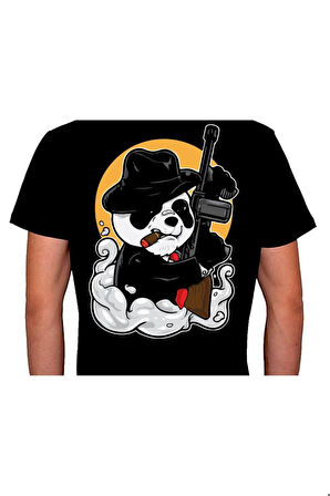 Gangsta Panda Animal Warior Guns Tişört Unisex T-shirt