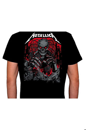 Metallica Skull Kuru Kafa Rock'n Roll Music Tişört Unisex T-shirt