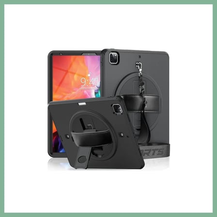 BŞK VİRGO iPad Pro 12.9 (2021) Kılıf Strap-C Otterbox Tablet Kapak - Siyah BSK2026