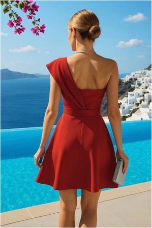 BŞK VİRGO Scuba Kemerli Elbise Mini Abiye Straplez Esnek Kumaş · Renk: Bordo · Beden: L BSK2026