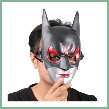 Bşk Virgo Kırmızı Gözlü Siyah Batman Maske - Lastikli Batgirl Maskesi 28x17 cm BSK2026