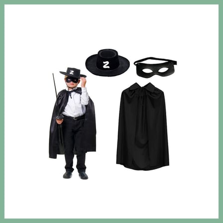 Bşk Virgo Zorro Pelerini Şapkası ve Maske Seti Çocuk Boy BSK2026