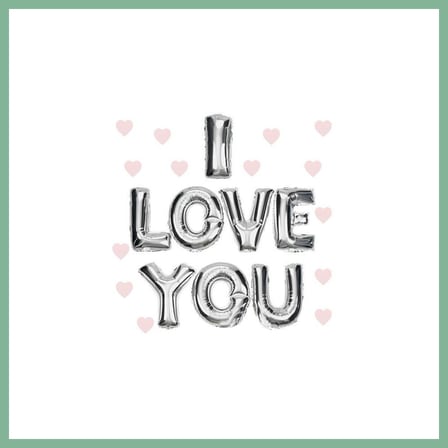 Bşk Virgo I Love You Folyo Balon Gümüş Renk 35 CM BSK2026