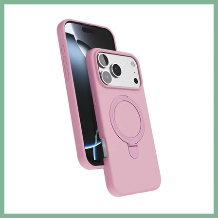 Bşk Virgo iPhone 17 Pro Uyumlu Regal Magsafe Standlı Kapak - Açık Pembe BSK2026