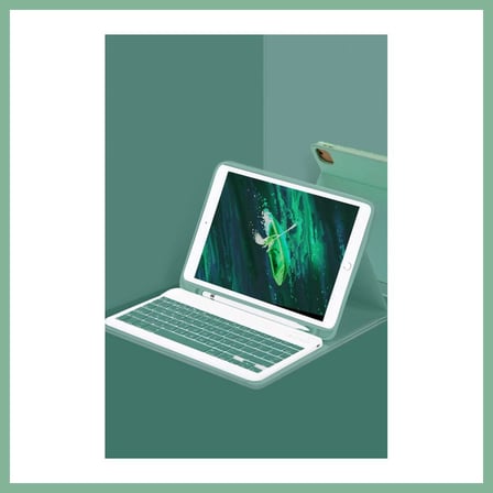 Bşk Virgo iPad Pro 11 (2024) Kılıf KC01 Smart Klavyeli Tablet Kılıfı - Koyu Yeşil BSK2026