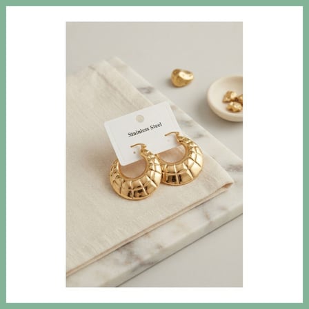 Bşk Virgo 316L Çelik Gold Renk Bohem Halka Model Küpe BSK2026
