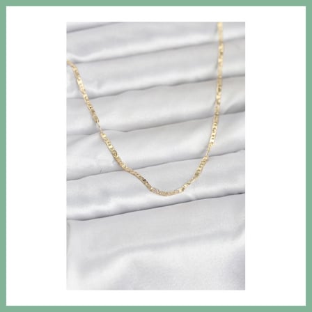 Bşk Virgo CM 14K Gold Renk Yassı Zincir Model 60 cm Kadın Kolye BSK2026