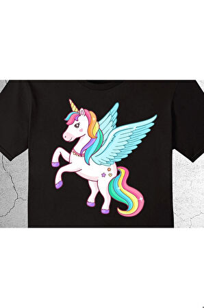 Unicorn Gökkuşağı Tek Boynuzlu At Tişört Çocuk T-shirt