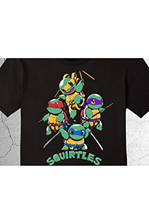 Squirtles Ninja Kaplumbağalar Tişört Çocuk T-shirt