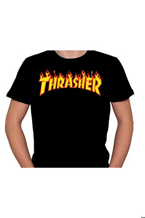 Trasher Magazine Logo Alev Tişört Unisex T-shirt