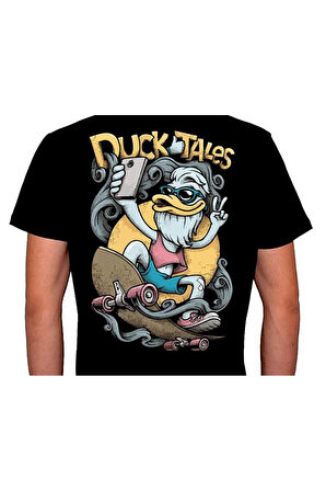 Duck Tales Photo Selfie Kaykay Skate Tişört Unisex T-shirt