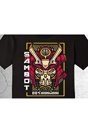 Samurai Sambot Robot Head Tişört Çocuk T-shirt