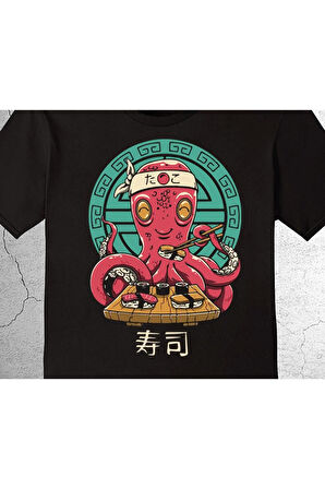 Octo Sushi Bar Ahtapot Suşi Tişört Çocuk T-shirt