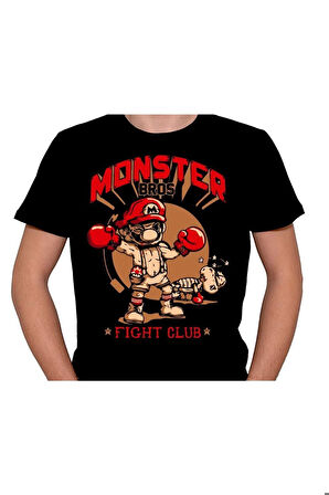 Monster Mario Bros Fight Club Dövüş Kulübü Canavar Mario Tişört Unisex T-shirt