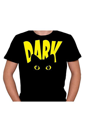 Dark Cat Illüsion Kedi Retro Tişört Unisex T-shirt
