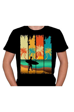 Summer Yaz Surf Deniz Kum Güneş Tişört Unisex T-shirt