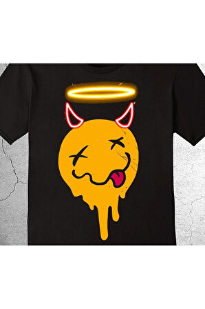 Smile Devil Gülen Şeytan Emoji Tişört Çocuk T-shirt