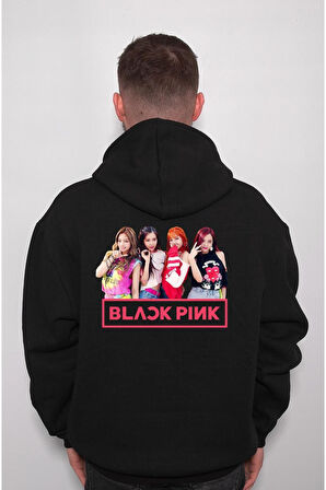 Black Pink K-Pop Kore Korea Sweatshirt Unisex Kapüşonlu Hoodie