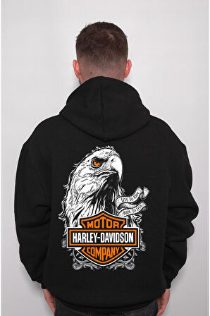 Harley Davidson Orange Bar Sweatshirt Unisex Kapüşonlu Hoodie