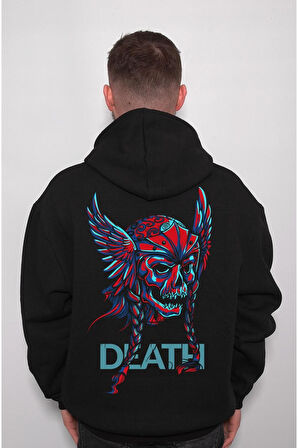 Skull Death Fly Viking Sweatshirt Unisex Kapüşonlu Hoodie