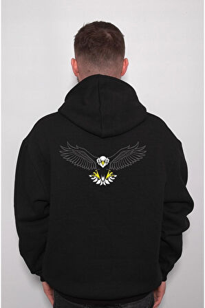 Kartal Kara Kartal Çarşı Eagle Sweatshirt Unisex Kapüşonlu Hoodie