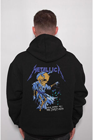 Metallica Skull Kuru Kafa Sweatshirt Unisex Kapüşonlu Hoodie