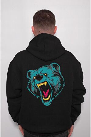 Ayı Angry Bear Sweatshirt Unisex Kapüşonlu Hoodie