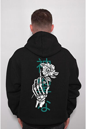 Rose Gül Hands Japanise Sweatshirt Unisex Kapüşonlu Hoodie