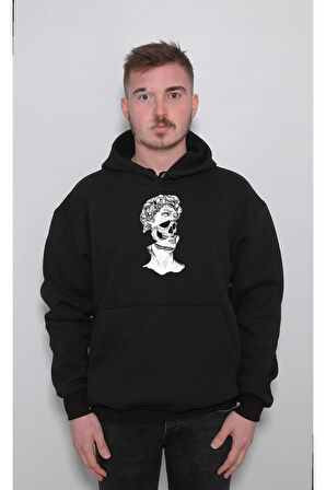 Kuru Kafa Skull Grecee Heykel Sweatshirt Unisex Kapüşonlu Hoodie