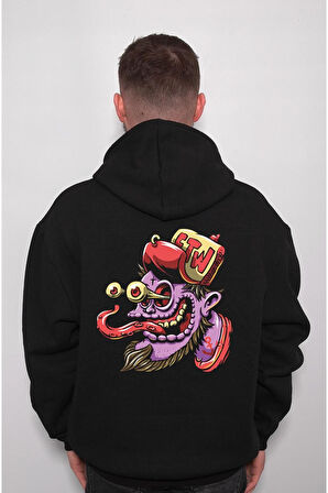 Ahtapot Hip-Hop Octopus Eyes Sweatshirt Unisex Kapüşonlu Hoodie