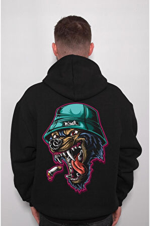 Rottweiler Dog Angry Smoke Crazy Wild Sweatshirt Unisex Kapüşonlu Hoodie