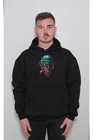 Rottweiler Dog Angry Smoke Crazy Wild Sweatshirt Unisex Kapüşonlu Hoodie