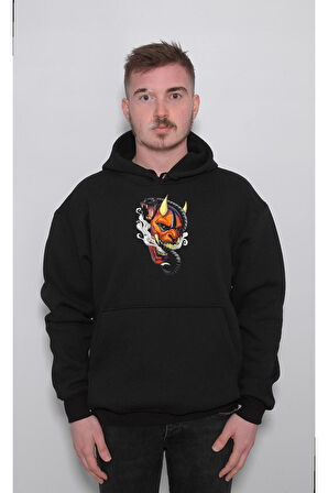 Devil Snake Şeytan Yılan Mask Sweatshirt Unisex Kapüşonlu Hoodie