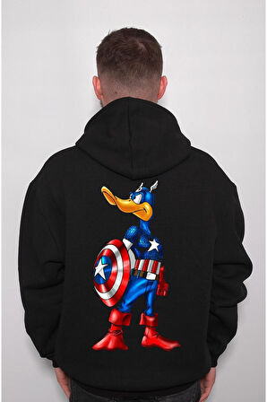 Captain Daffy Kaptan Ördek Duck Sweatshirt Unisex Kapüşonlu Hoodie