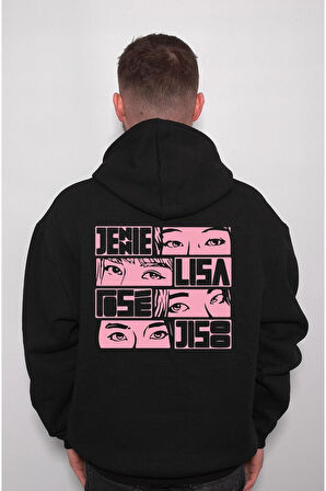 Black Pink Güney Kore K-Pop Sweatshirt Unisex Kapüşonlu Hoodie