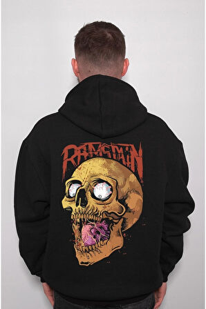 Ramstain Remsten Skull Kuru Kafa Music Sweatshirt Unisex Kapüşonlu Hoodie