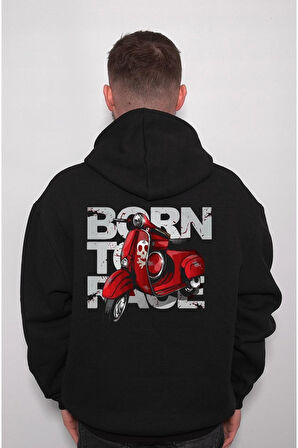 Born To Race Vespa Motor Sweatshirt Unisex Kapüşonlu Hoodie