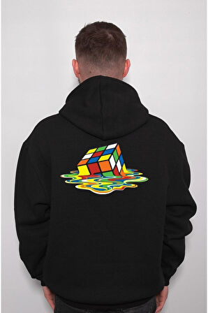 Rubik Zeka Küpü Kombinasyon Sweatshirt Unisex Kapüşonlu Hoodie