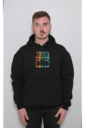 Doksanlar Kaset Müzik Kalem Sweatshirt Unisex Kapüşonlu Hoodie