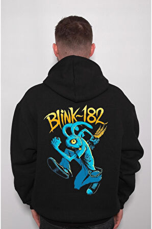 Blink 182 Tavşan Havuç Rabbit Sweatshirt Unisex Kapüşonlu Hoodie