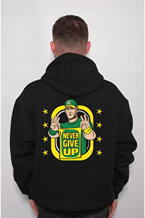 John Cena Never Give Up American Güreşi Sweatshirt Unisex Kapüşonlu Hoodie