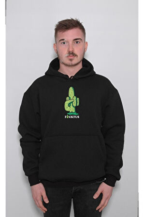 Fcktüs Kaktüs Argo Orta Parmak Sweatshirt Unisex Kapüşonlu Hoodie